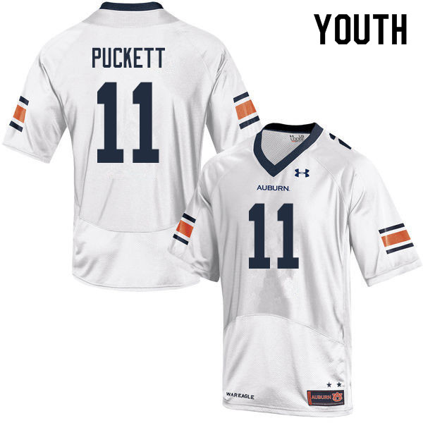 Youth #11 Zion Puckett Auburn Tigers College Football Jerseys Sale-White